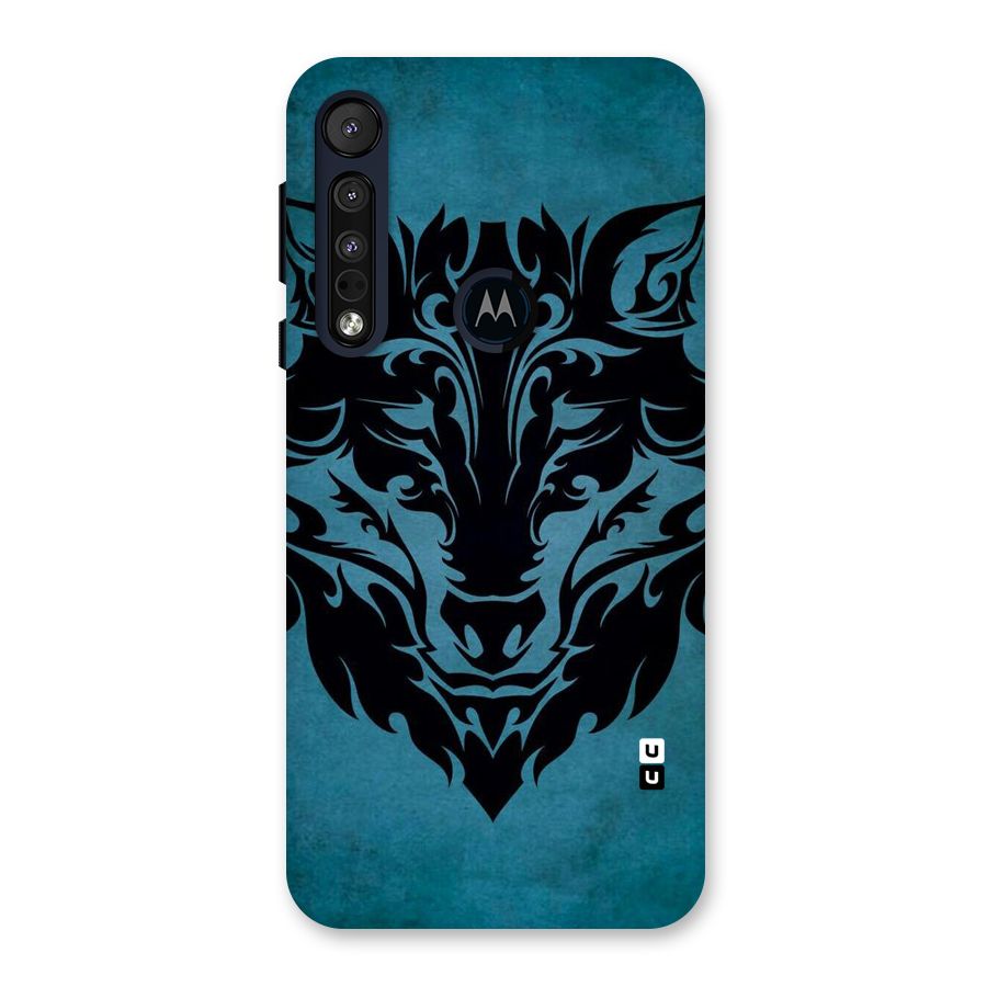 Black Artistic Wolf Back Case for Motorola One Macro