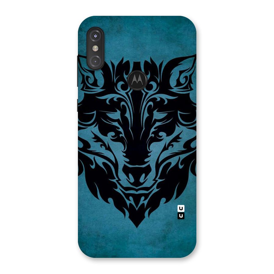 Black Artistic Wolf Back Case for Motorola One Power