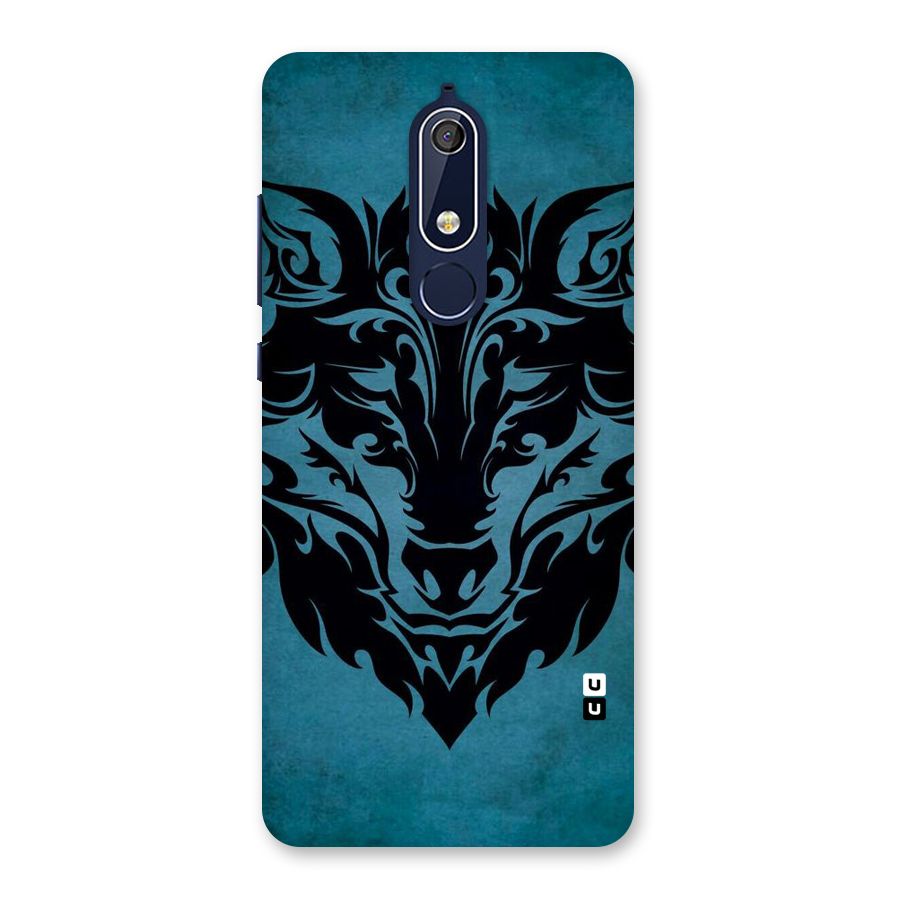 Black Artistic Wolf Back Case for Nokia 5.1