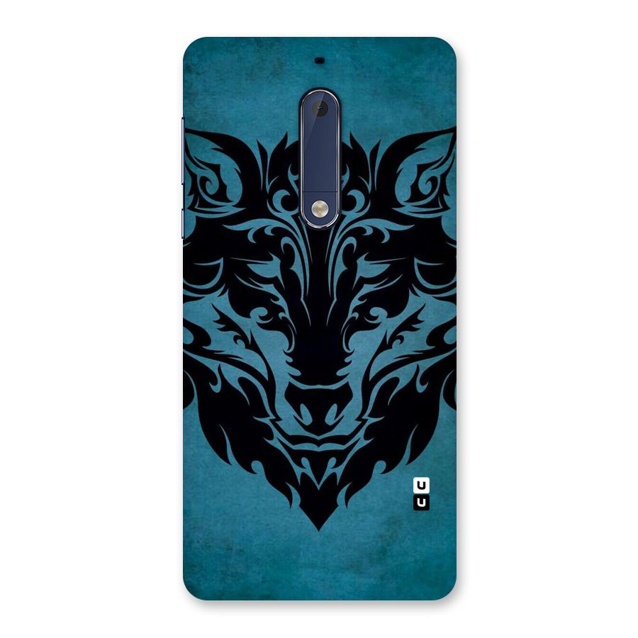Black Artistic Wolf Back Case for Nokia 5