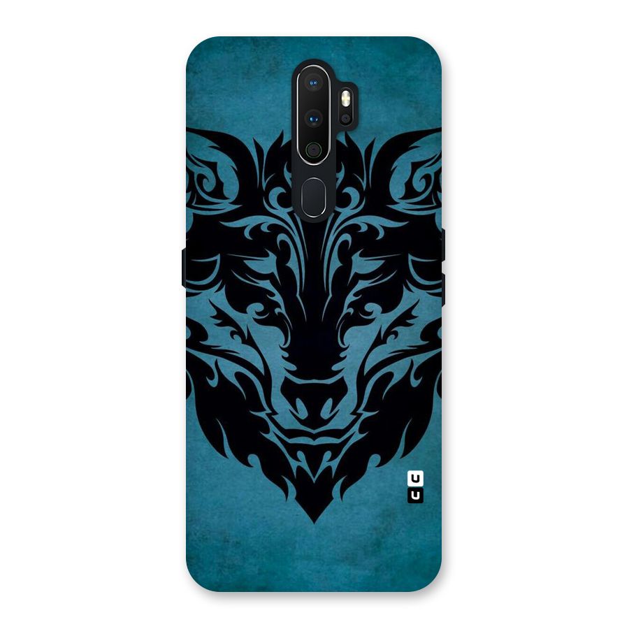 Black Artistic Wolf Back Case for Oppo A5 (2020)