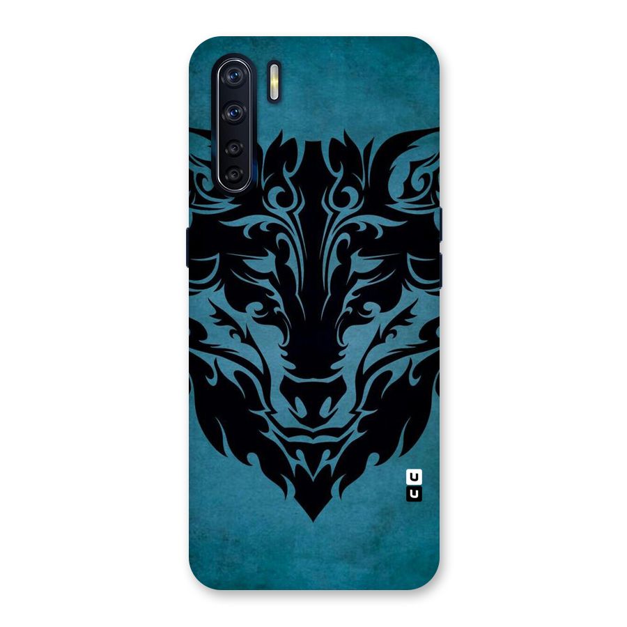 Black Artistic Wolf Back Case for Oppo F15