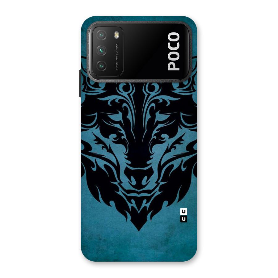 Black Artistic Wolf Back Case for Poco M3