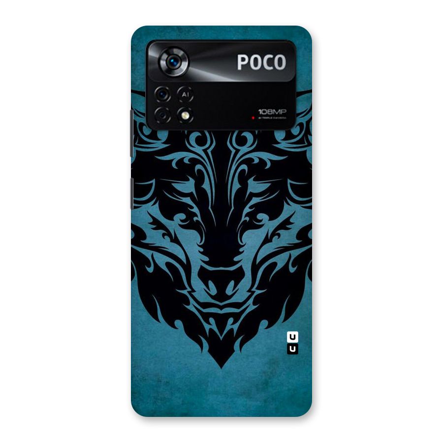 Black Artistic Wolf Back Case for Poco X4 Pro 5G