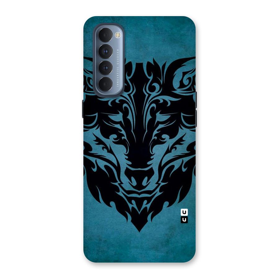 Black Artistic Wolf Back Case for Reno4 Pro
