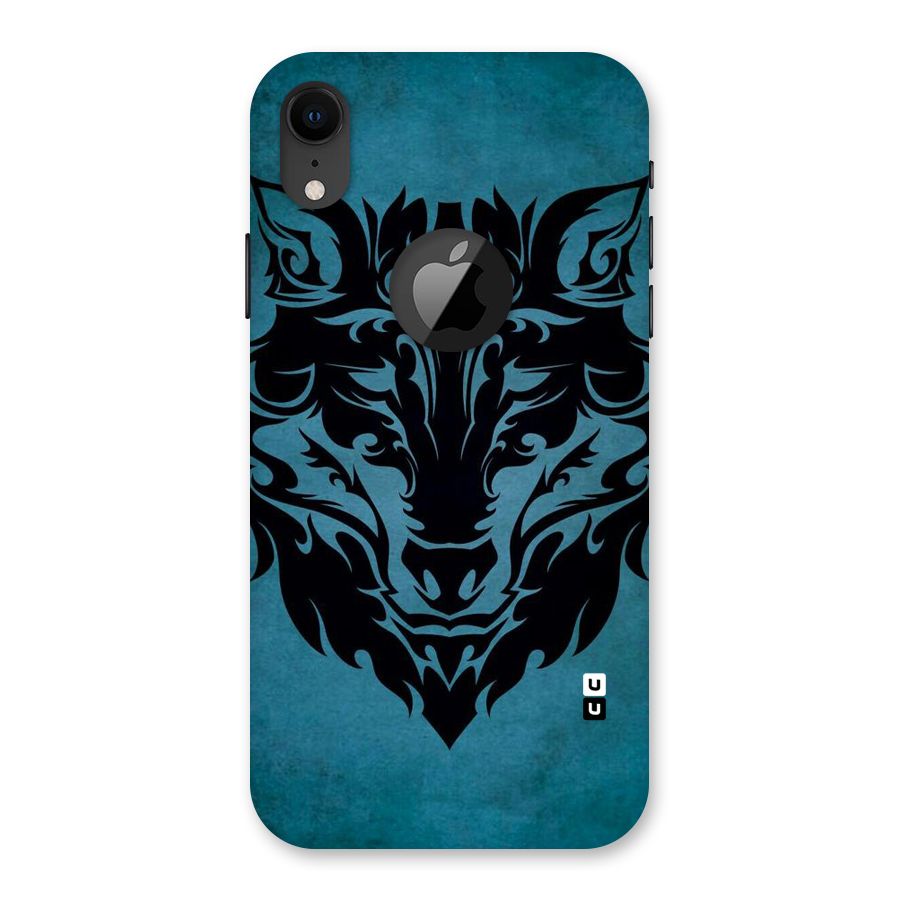 Black Artistic Wolf Back Case for iPhone XR Logo Cut
