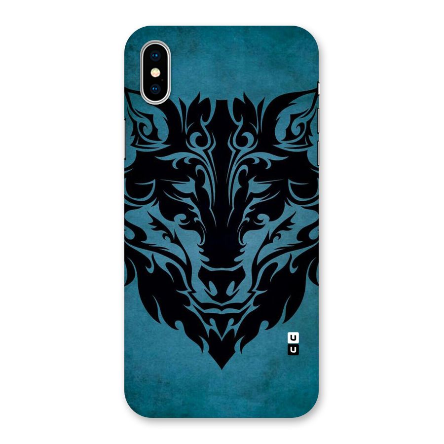 Black Artistic Wolf Back Case for iPhone XS