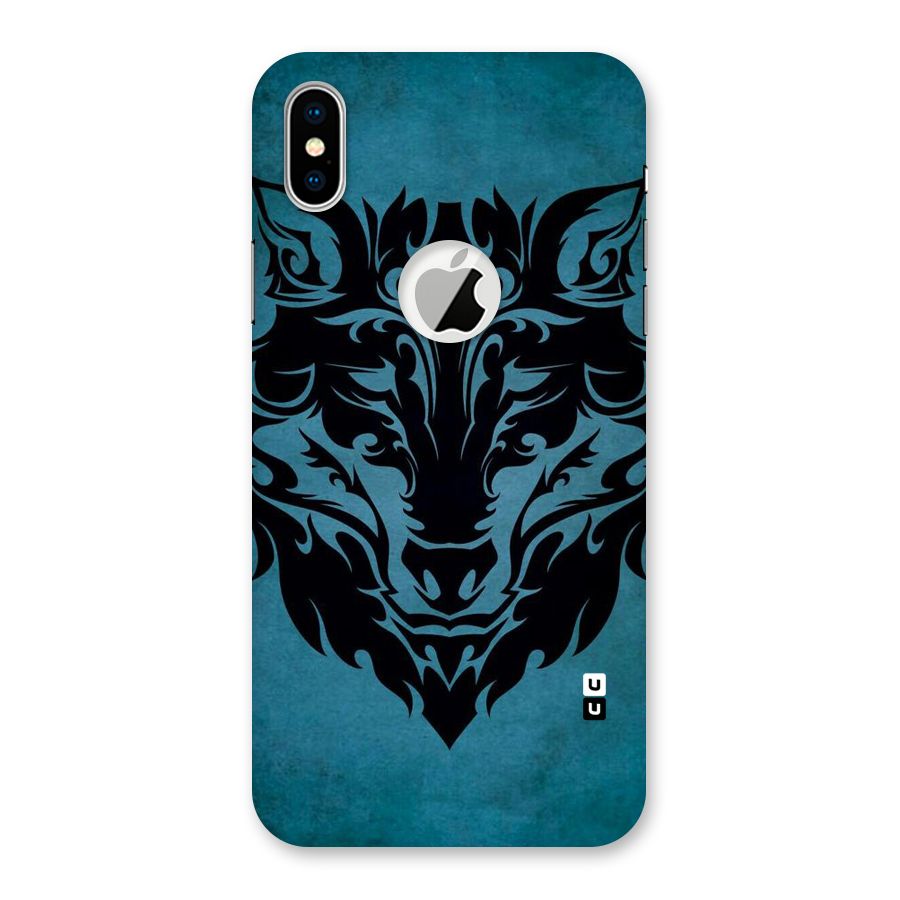 Black Artistic Wolf Back Case for iPhone XS Logo Cut