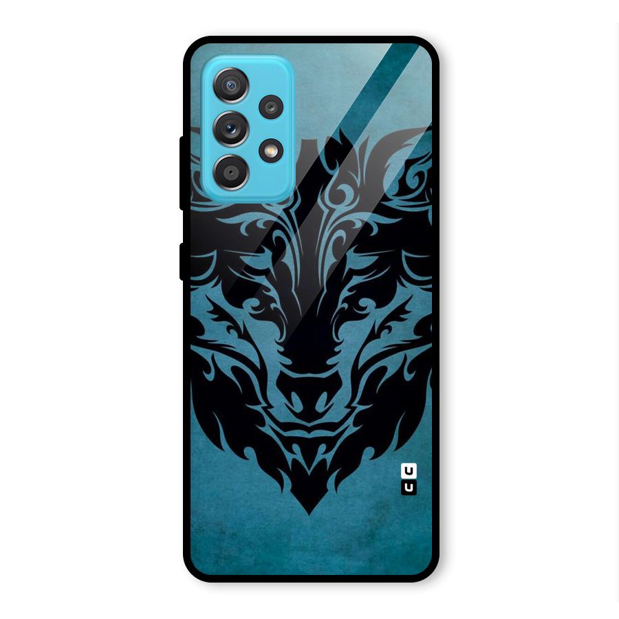 Black Artistic Wolf Glass Back Case for Galaxy A52