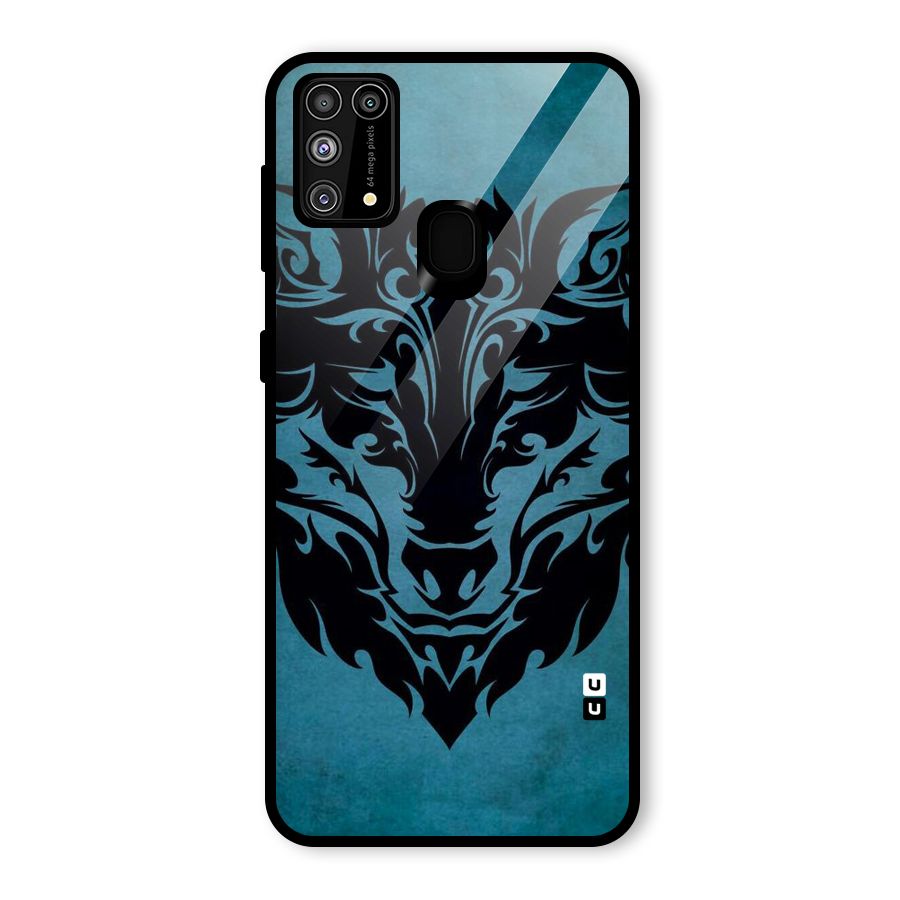 Black Artistic Wolf Glass Back Case for Galaxy F41