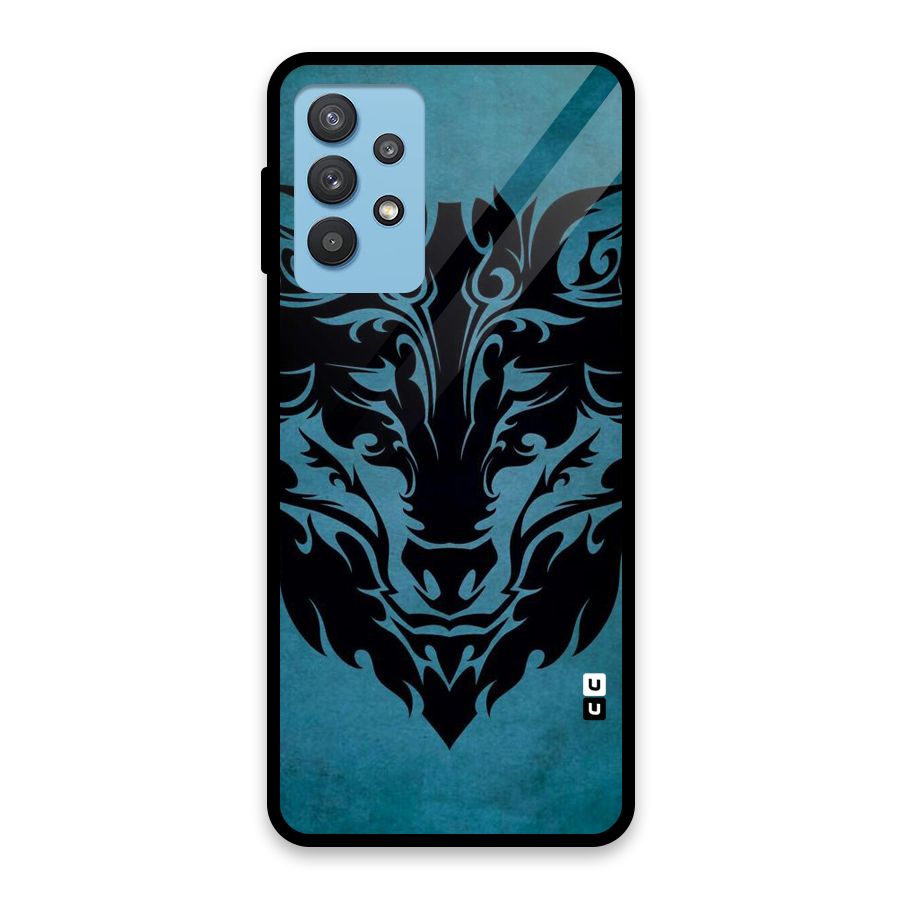 Black Artistic Wolf Glass Back Case for Galaxy M32 5G