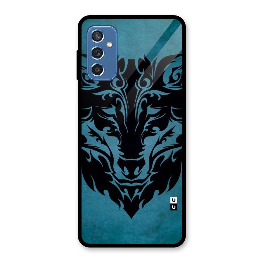 Black Artistic Wolf Glass Back Case for Galaxy M52 5G