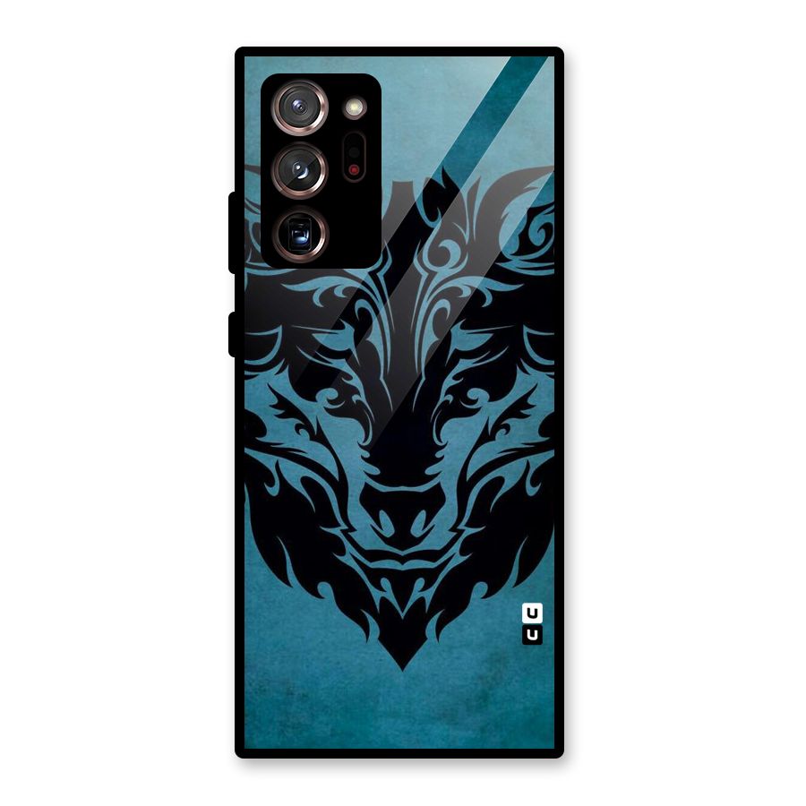 Black Artistic Wolf Glass Back Case for Galaxy Note 20 Ultra