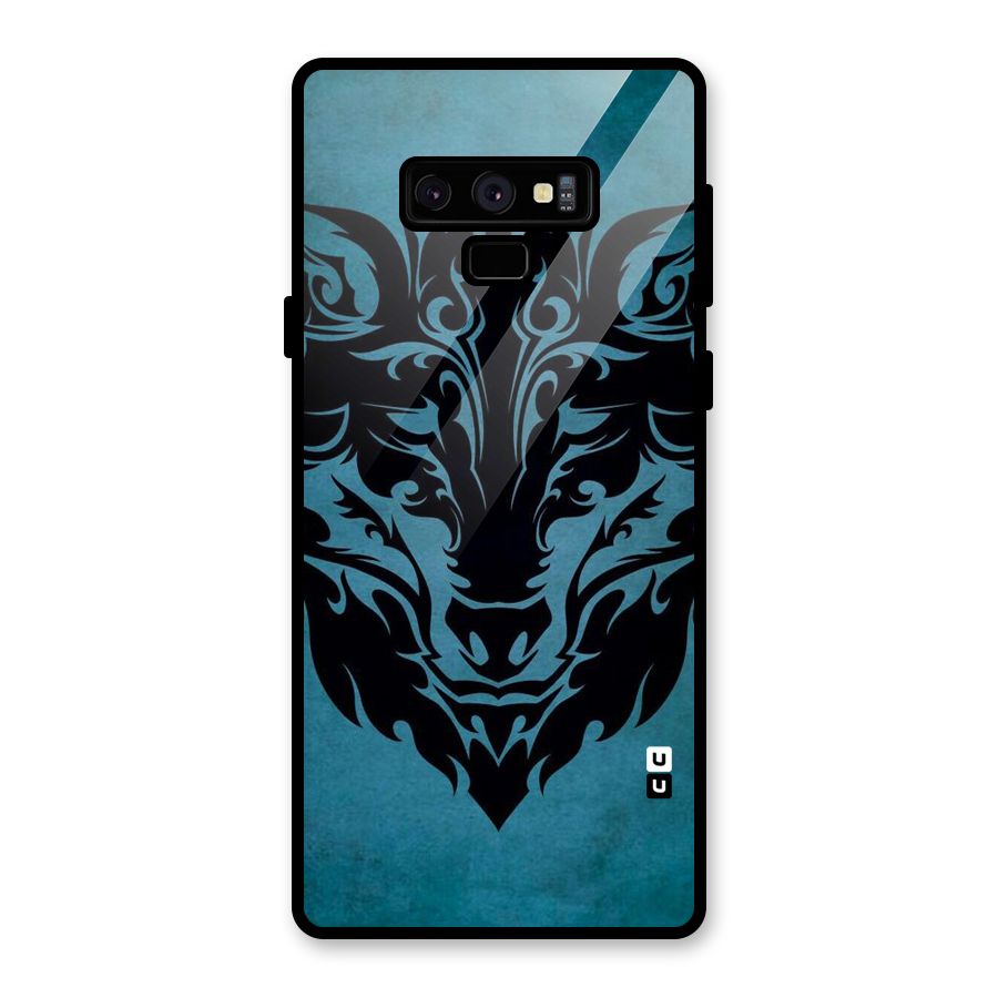 Black Artistic Wolf Glass Back Case for Galaxy Note 9