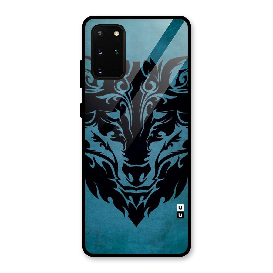 Black Artistic Wolf Glass Back Case for Galaxy S20 Plus