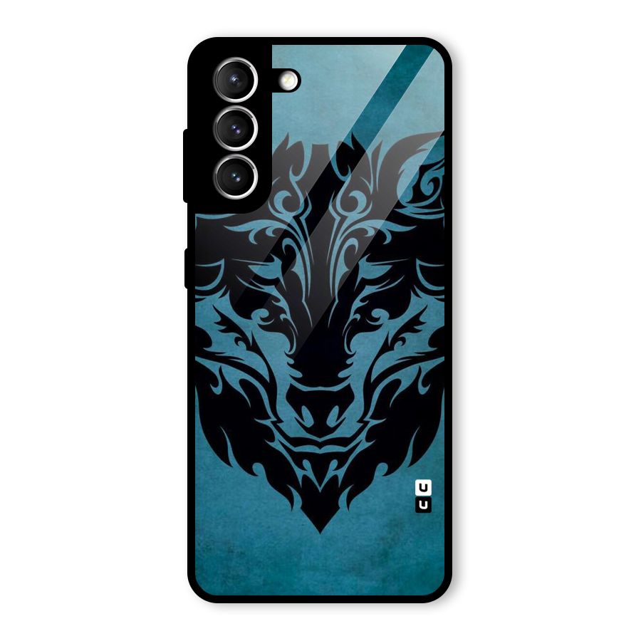 Black Artistic Wolf Glass Back Case for Galaxy S21 5G