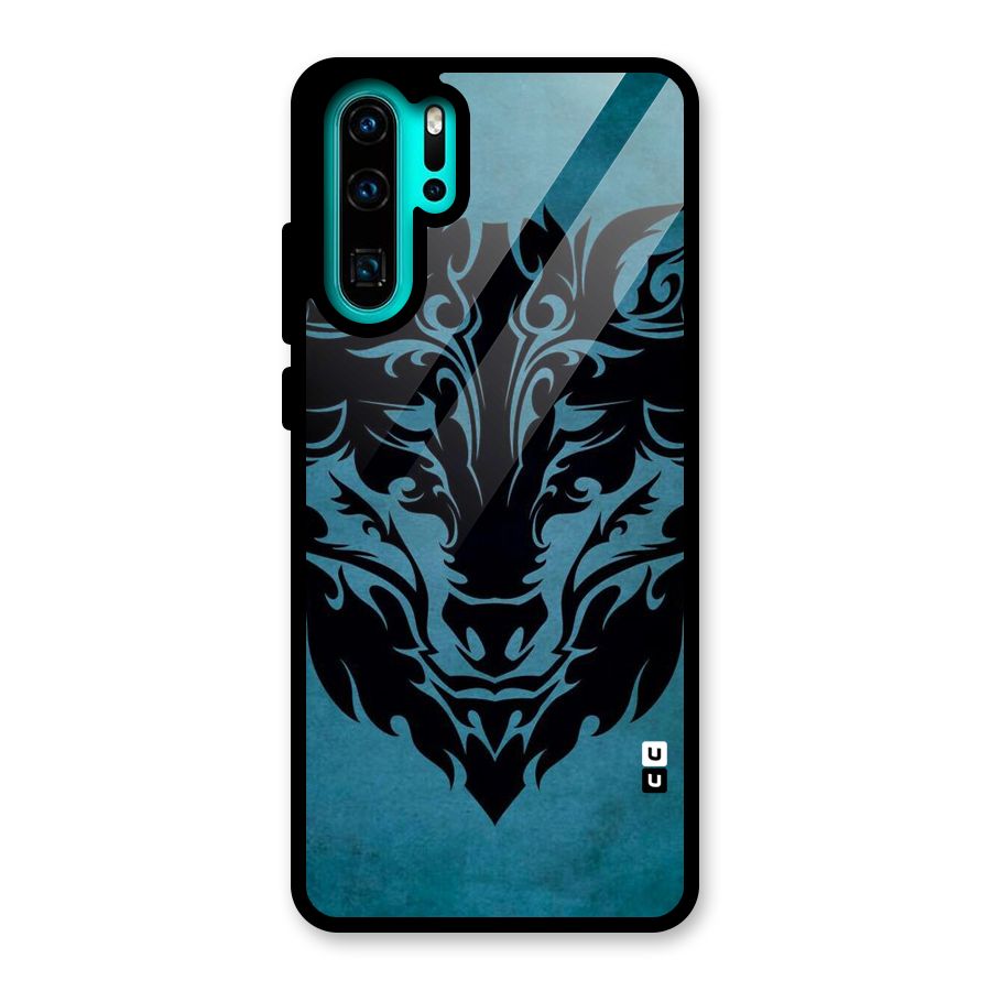 Black Artistic Wolf Glass Back Case for Huawei P30 Pro