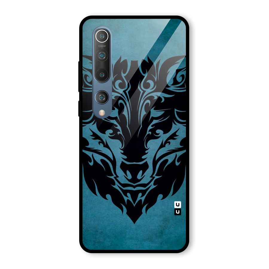 Black Artistic Wolf Glass Back Case for Mi 10