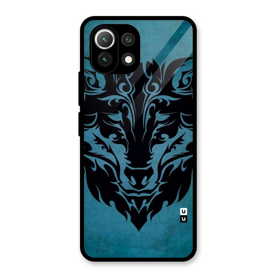 Black Artistic Wolf Glass Back Case for Mi 11 Lite NE 5G