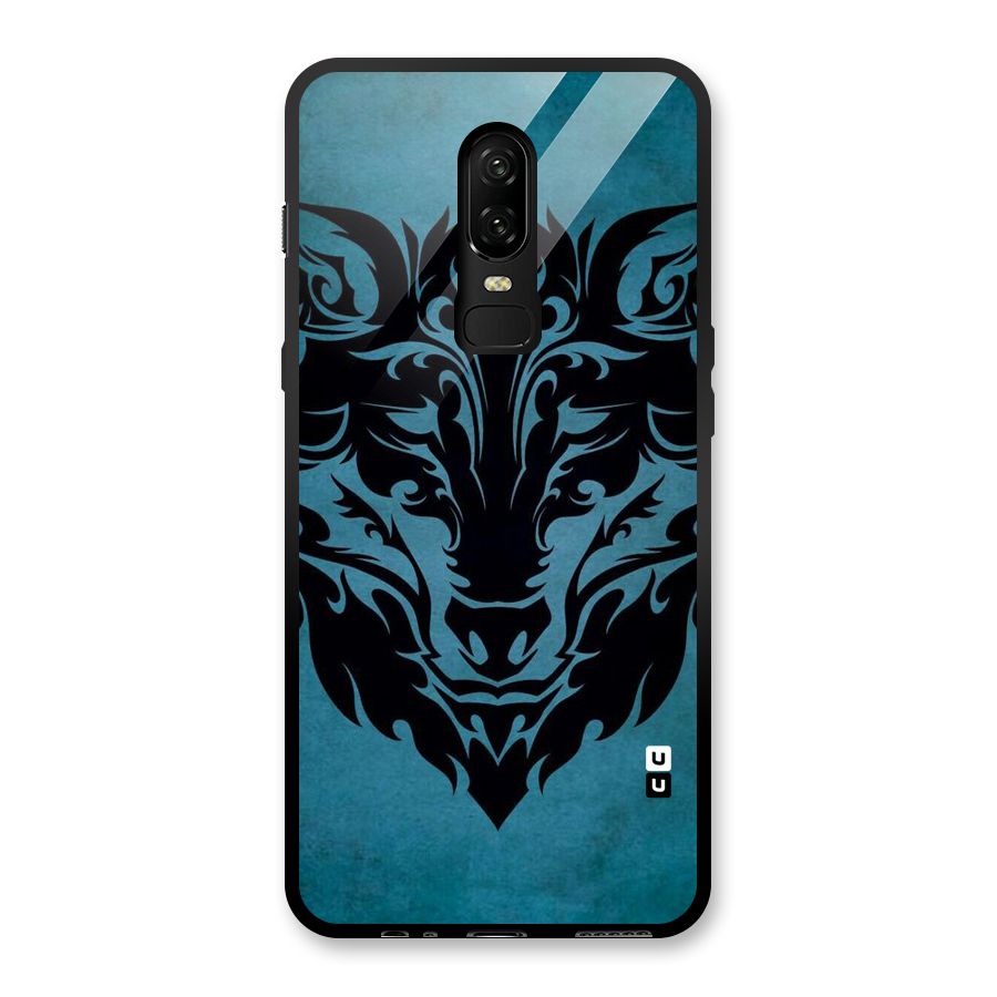 Black Artistic Wolf Glass Back Case for OnePlus 6