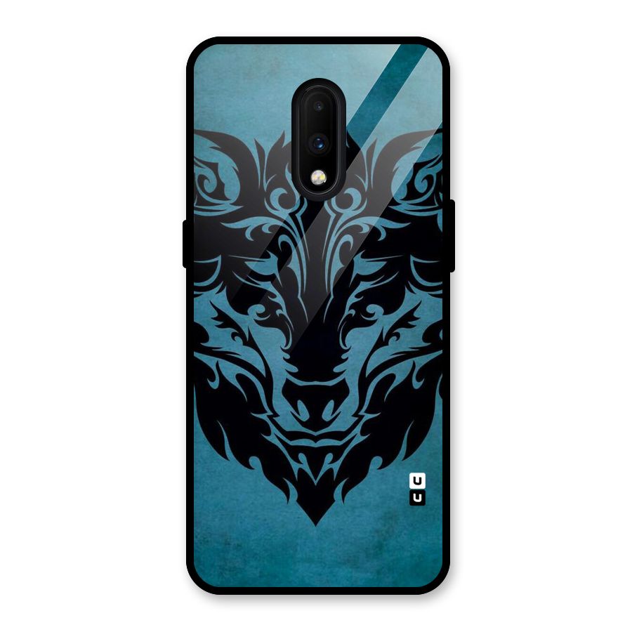 Black Artistic Wolf Glass Back Case for OnePlus 7