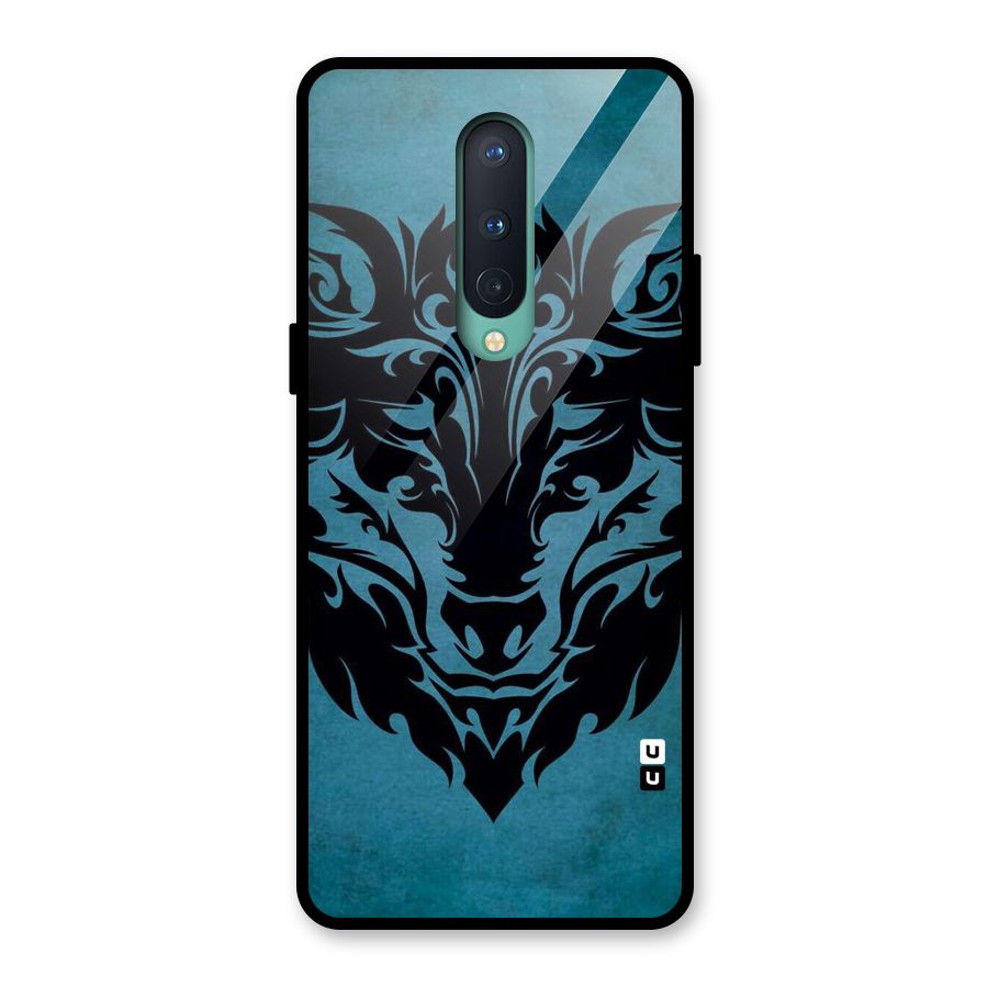 Black Artistic Wolf Glass Back Case for OnePlus 8