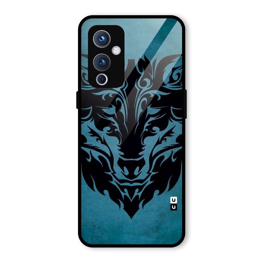 Black Artistic Wolf Glass Back Case for OnePlus 9