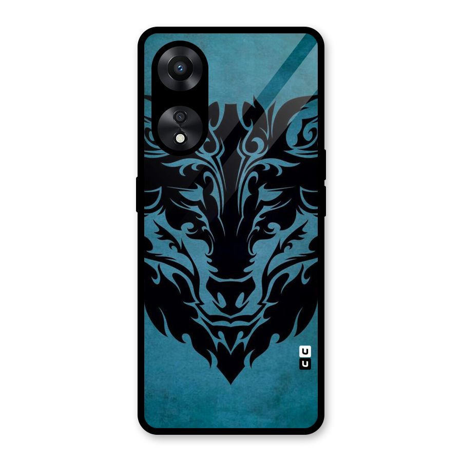 Black Artistic Wolf Glass Back Case for Oppo A78