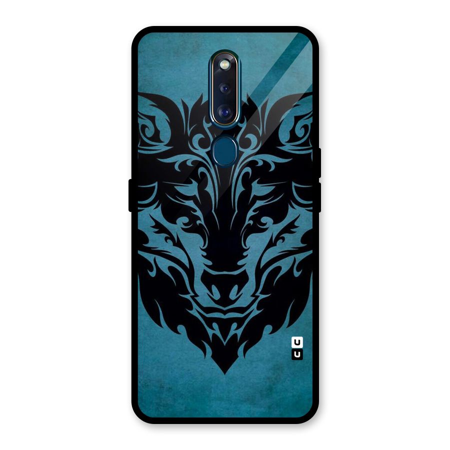 Black Artistic Wolf Glass Back Case for Oppo F11 Pro