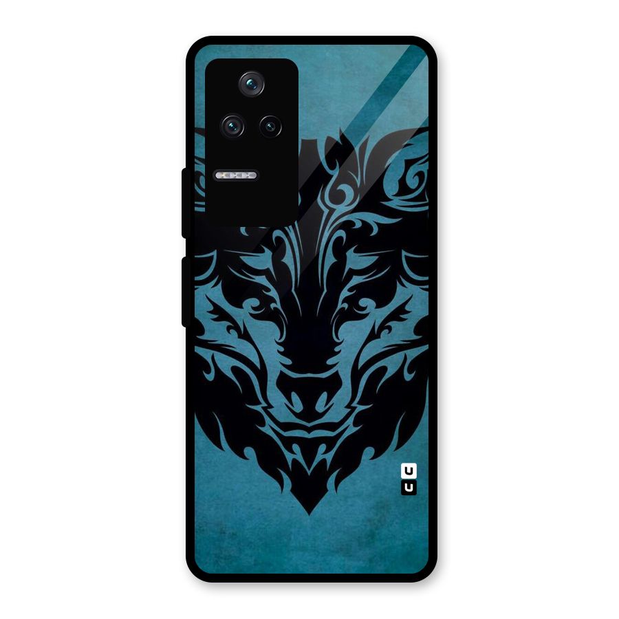Black Artistic Wolf Glass Back Case for Poco F4 5G