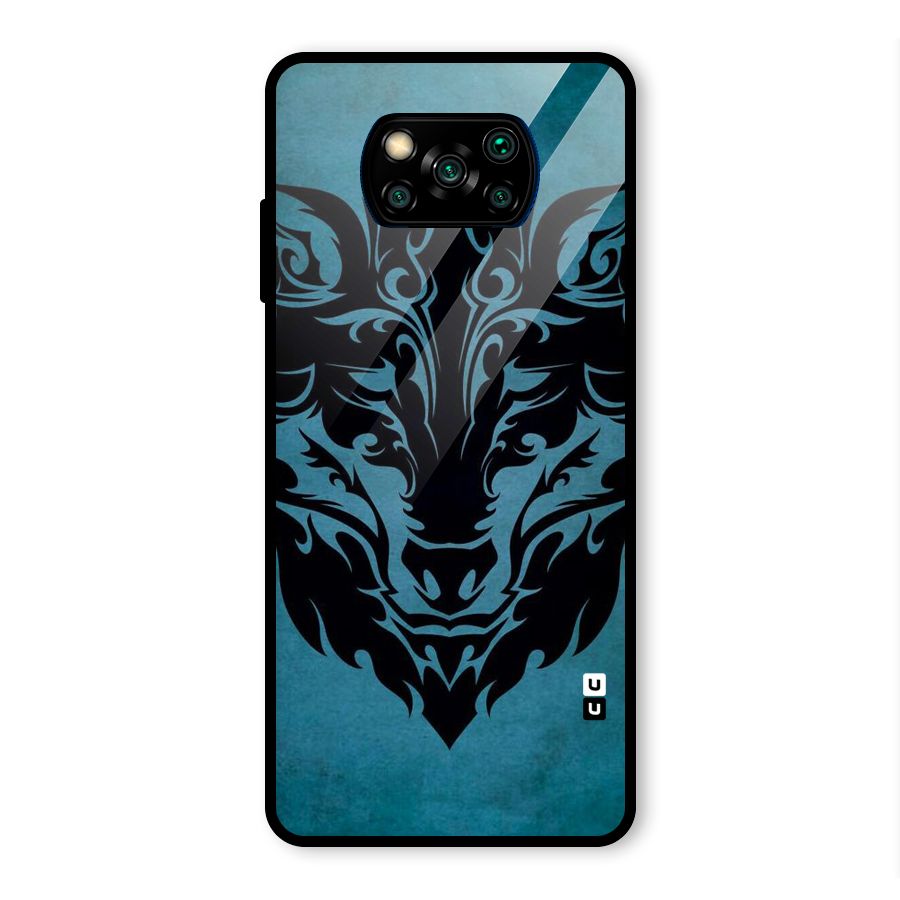 Black Artistic Wolf Glass Back Case for Poco X3 Pro