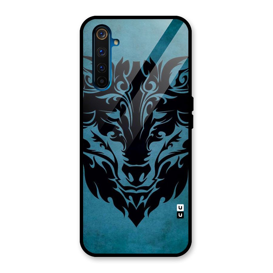 Black Artistic Wolf Glass Back Case for Realme 6 Pro