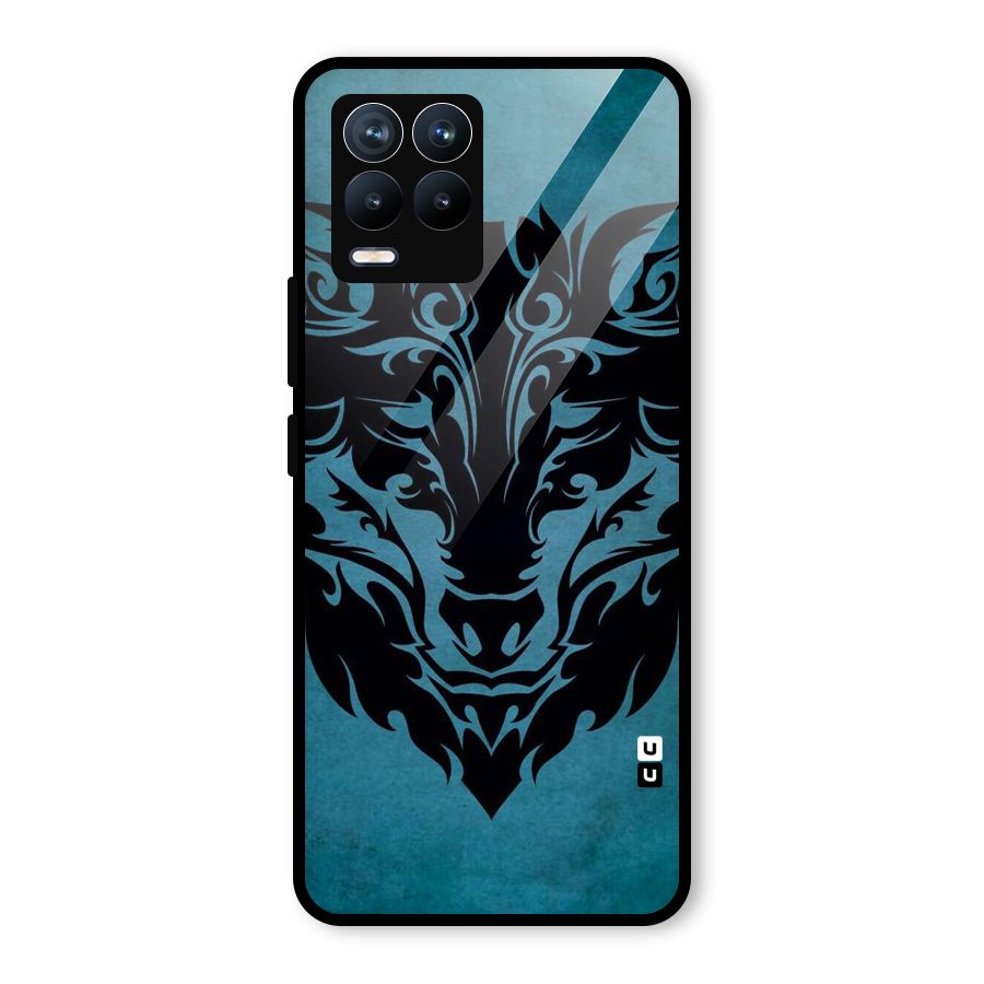 Black Artistic Wolf Glass Back Case for Realme 8 Pro