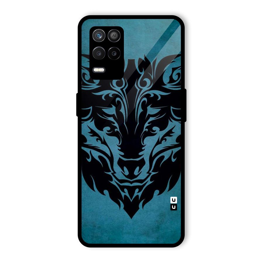 Black Artistic Wolf Glass Back Case for Realme 9 5G