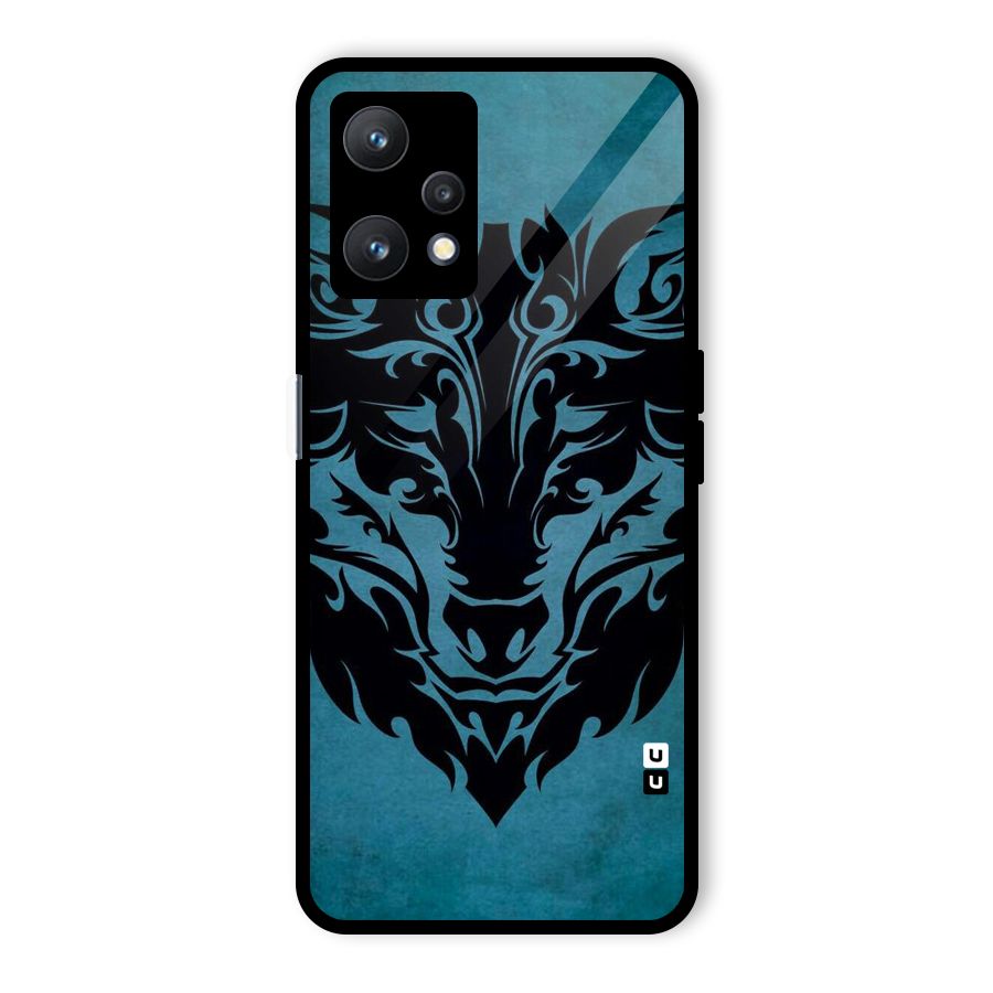 Black Artistic Wolf Glass Back Case for Realme 9 Pro 5G