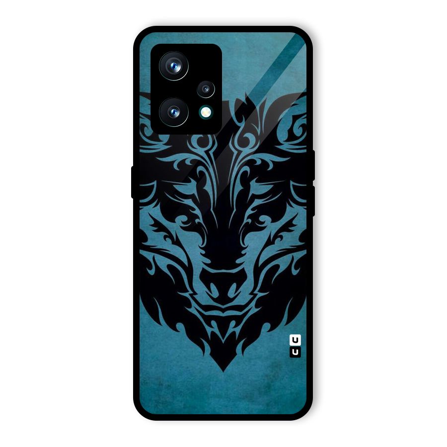 Black Artistic Wolf Glass Back Case for Realme 9 Pro Plus 5G