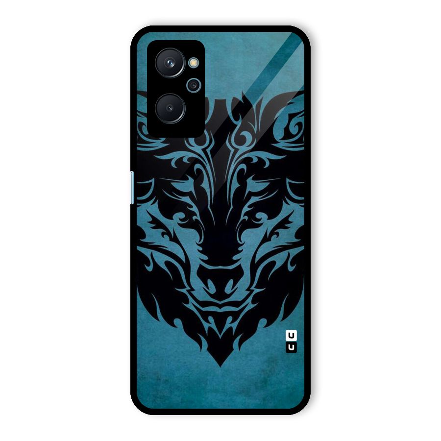 Black Artistic Wolf Glass Back Case for Realme 9i