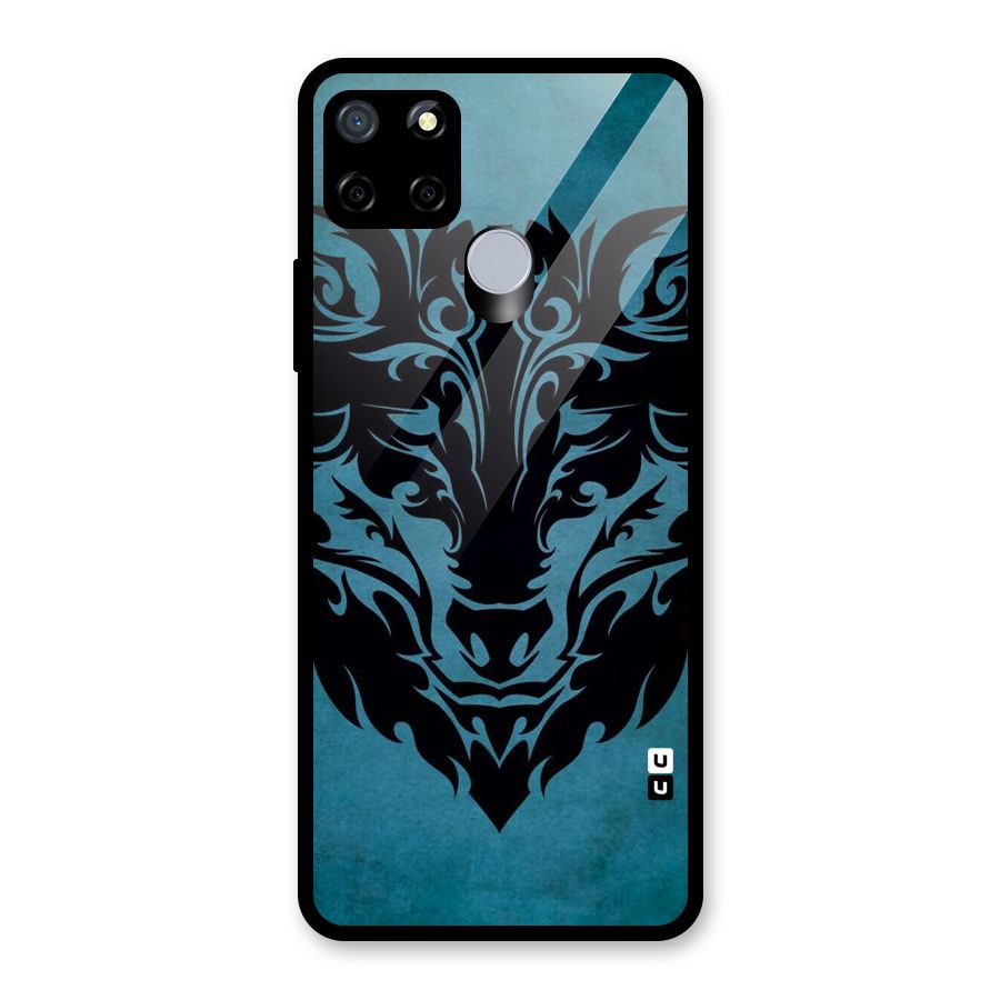 Black Artistic Wolf Glass Back Case for Realme C12