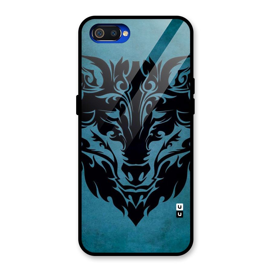 Black Artistic Wolf Glass Back Case for Realme C2