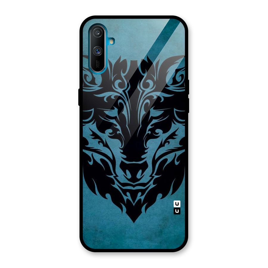 Black Artistic Wolf Glass Back Case for Realme C3