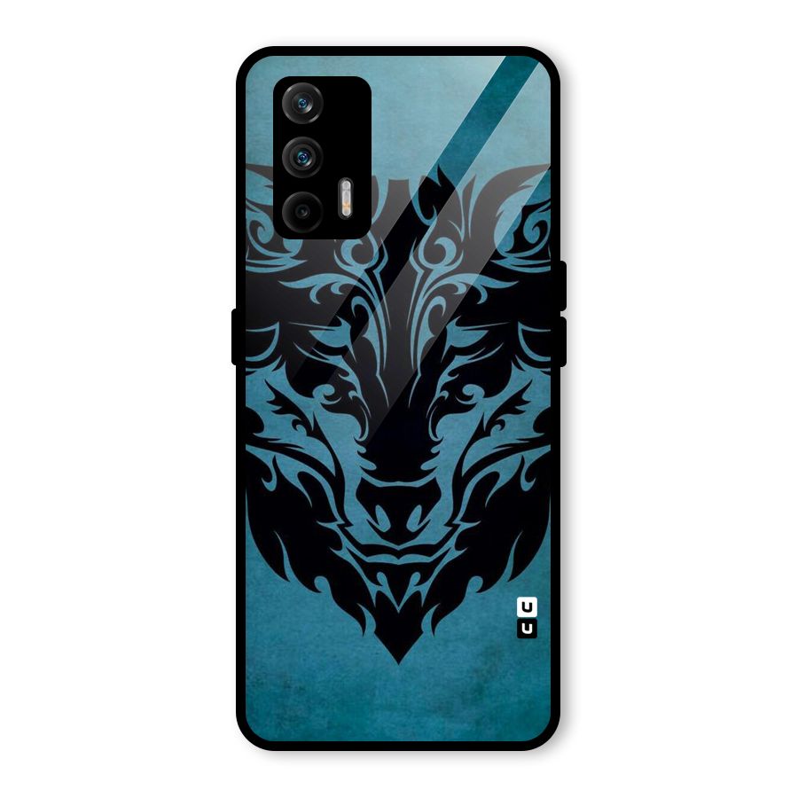 Black Artistic Wolf Glass Back Case for Realme GT 5G
