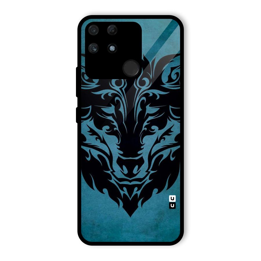 Black Artistic Wolf Glass Back Case for Realme Narzo 50A