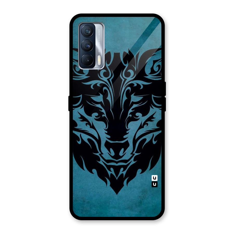 Black Artistic Wolf Glass Back Case for Realme X7