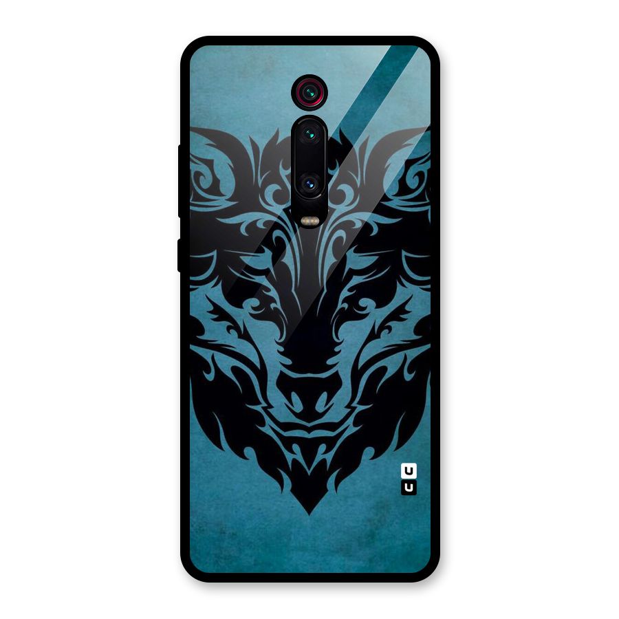 Black Artistic Wolf Glass Back Case for Redmi K20 Pro