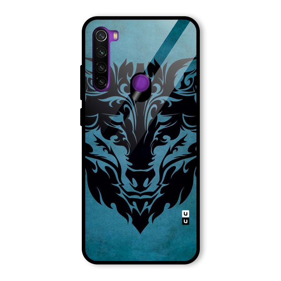Black Artistic Wolf Glass Back Case for Redmi Note 8