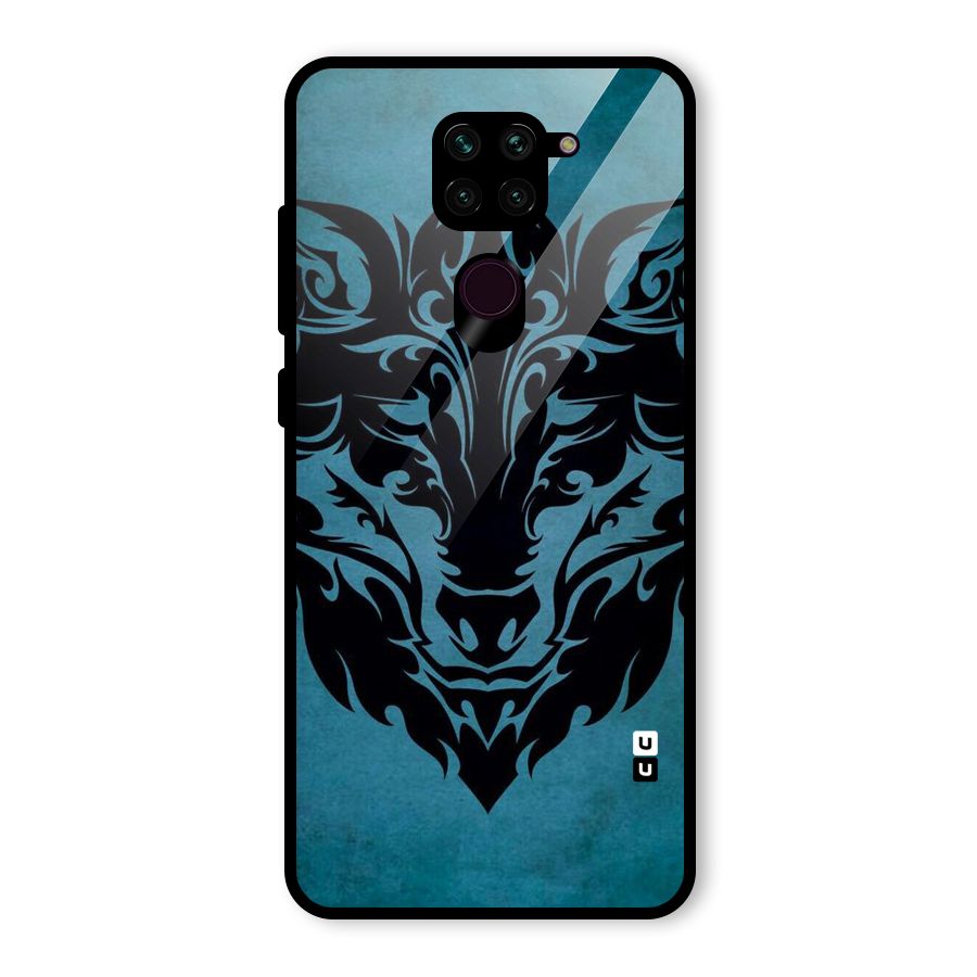 Black Artistic Wolf Glass Back Case for Redmi Note 9