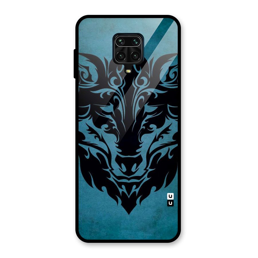 Black Artistic Wolf Glass Back Case for Redmi Note 9 Pro