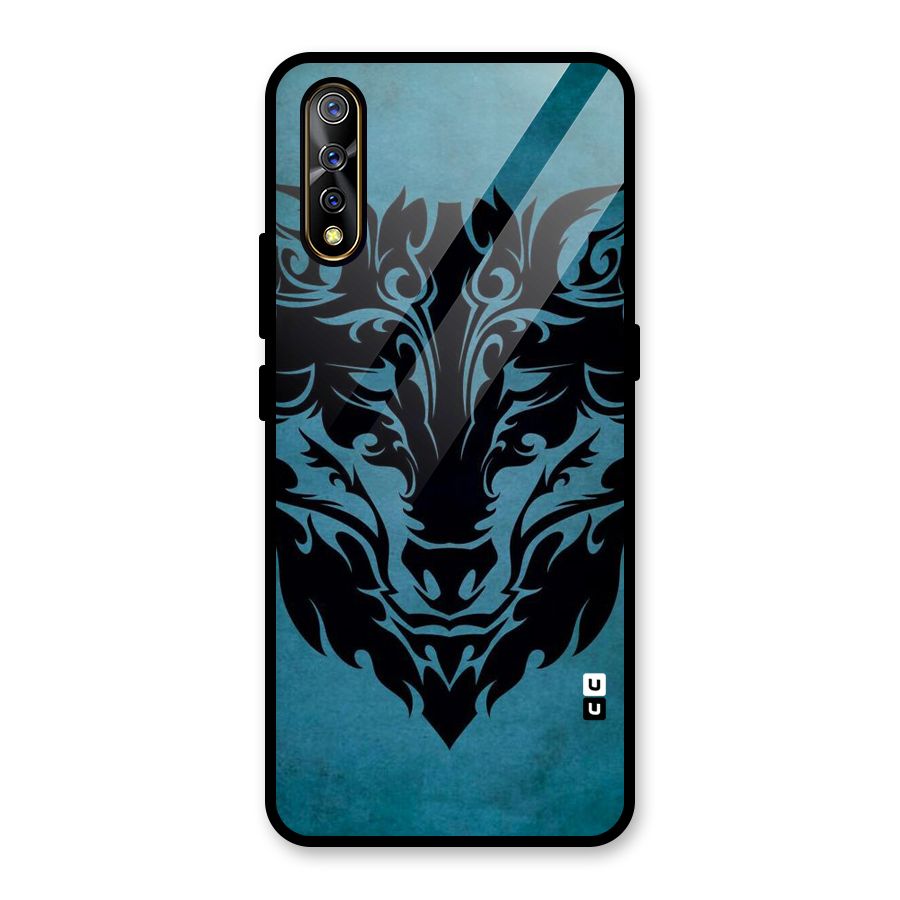 Black Artistic Wolf Glass Back Case for Vivo S1