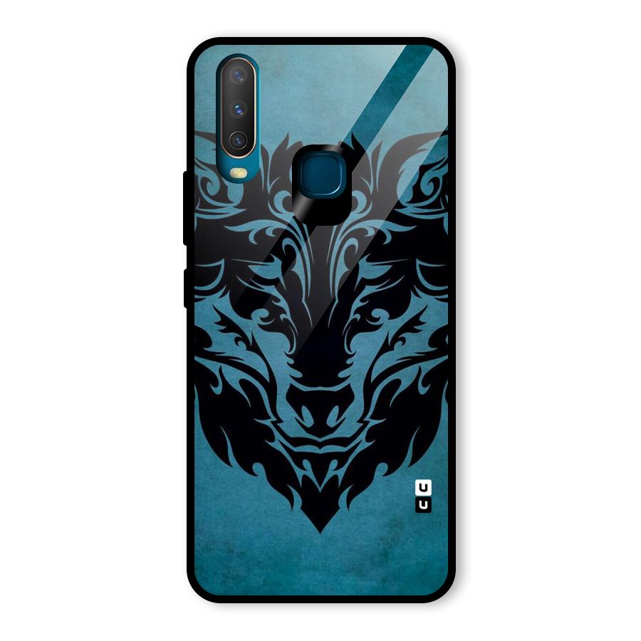 Black Artistic Wolf Glass Back Case for Vivo U10