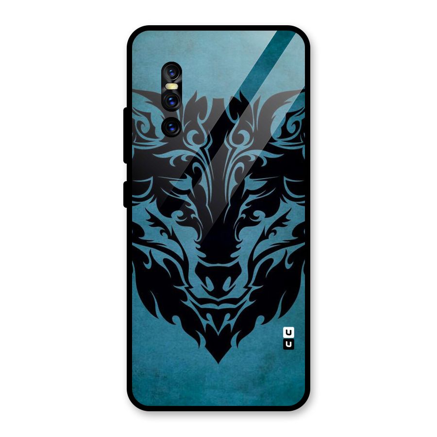 Black Artistic Wolf Glass Back Case for Vivo V15 Pro